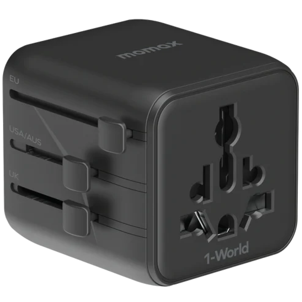 Momax UA19UKD 1-WORLD 雙 AC 全球轉換插座 (黑色)